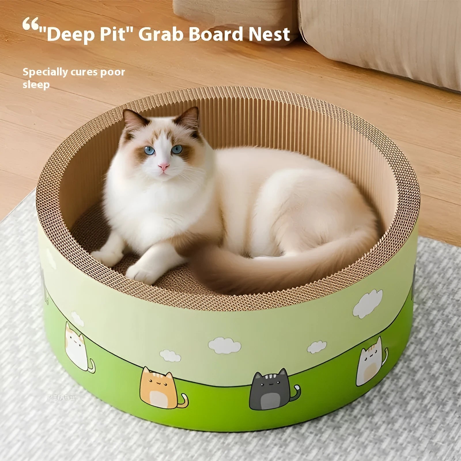 Large round pit corrugated paper cat scratch board replacement refill in 45cm, 50cm, 55cm sizes.