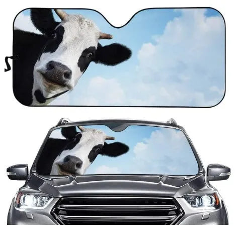 Aluminium foil car sun shield for front windscreen with telescopic fitting