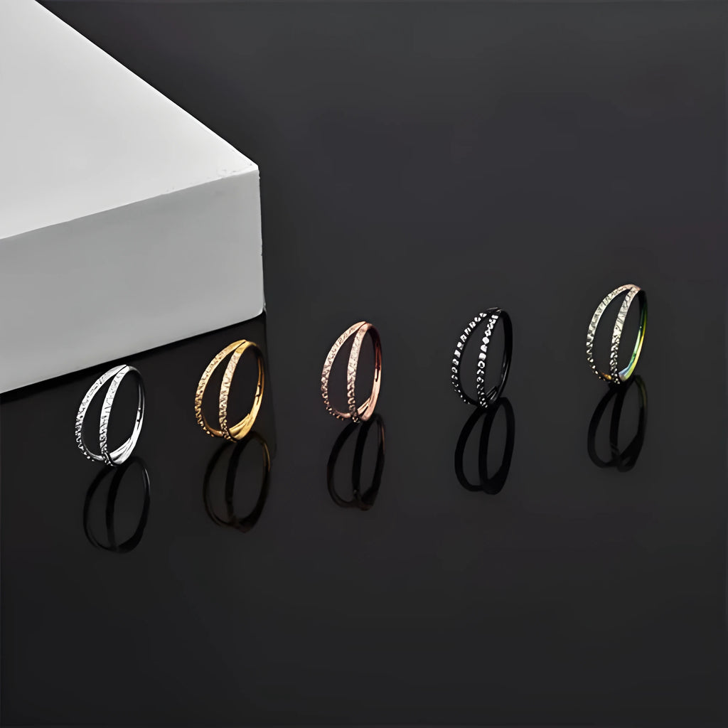 G23 titanium alloy lip ring nose ring earring in gold or steel colour with diamond treatment