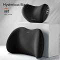 Car headrest and lumbar support pillow set in memory foam with milk silk cover