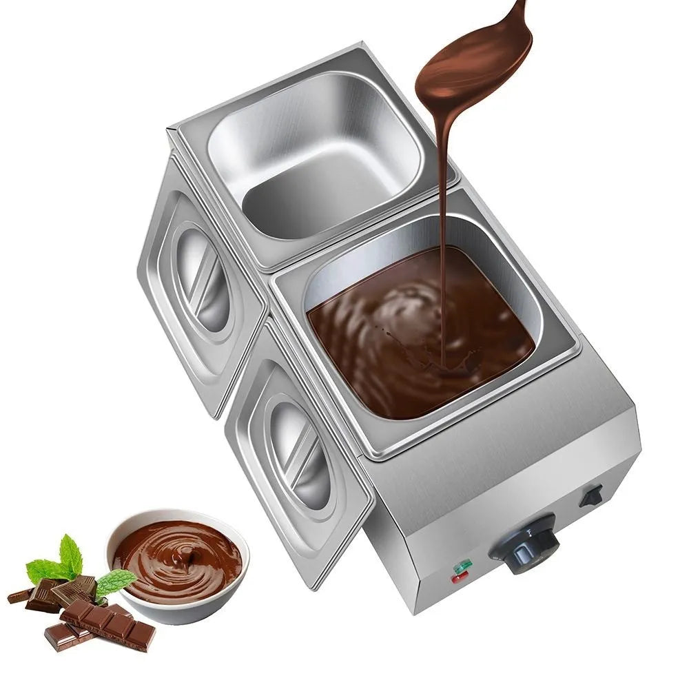 Commercial chocolate melting machine with double pot electric heating system