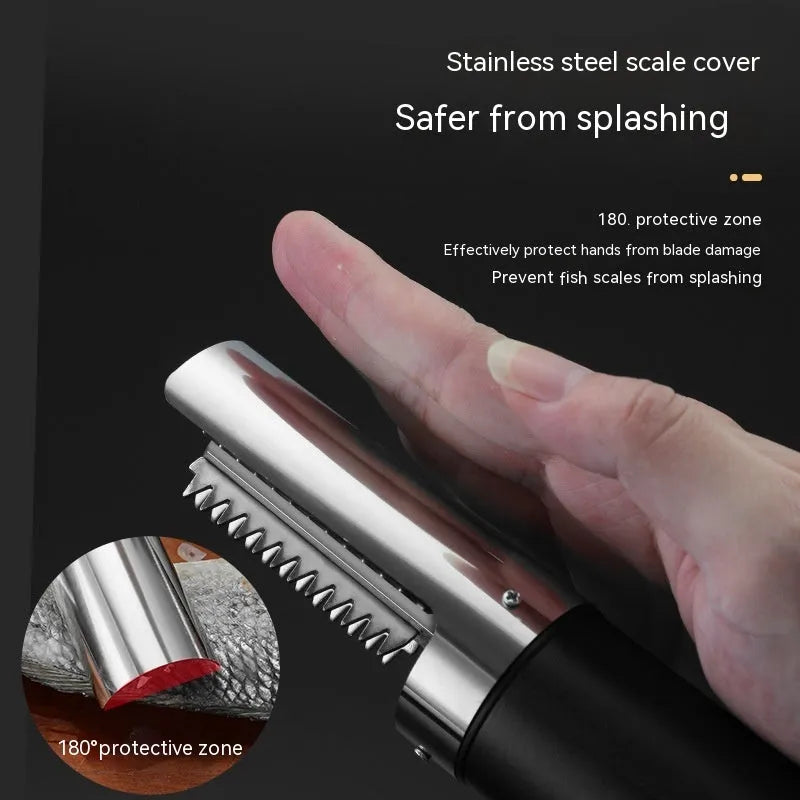 Electric razor fish scaler machine in light green colour with handheld charging design
