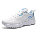 Lightweight mesh training sneakers for men and women in low top white blue colour
