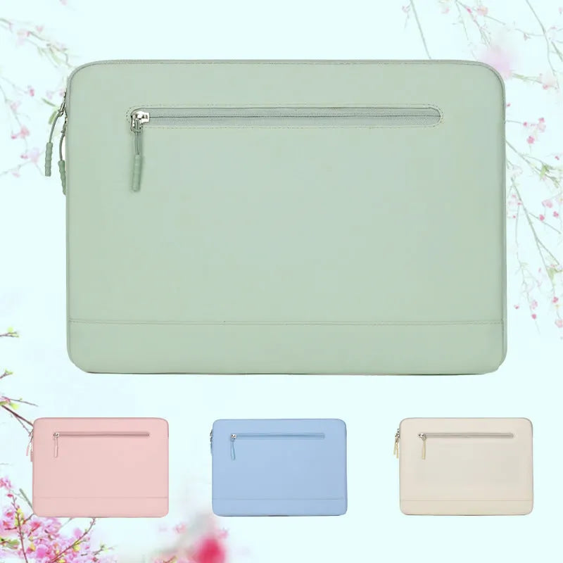 Laptop Bag Protective Case Portable Computer Bag Oxford Cloth Waterproof Wear-Resistant Anti-Seismic Load Reduction Zipper Closure Soft Handle 13-15.6 Inch Sizes Pink Green Blue Beige Grey Yellow