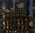 Halloween horror countdown advent calendar box with blind box surprises and resin craft figures.
