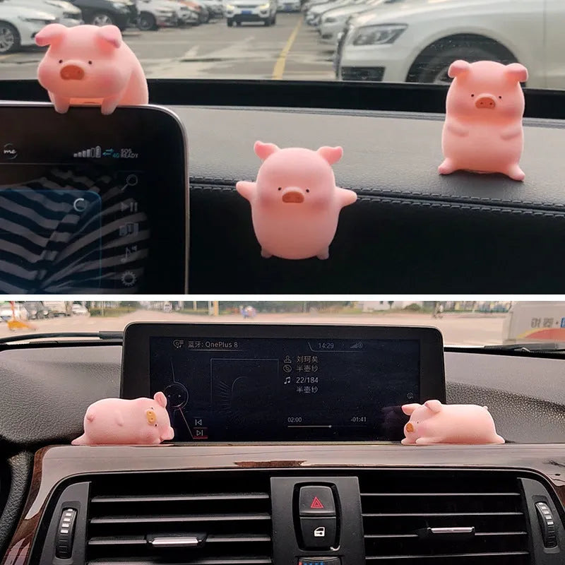 Cartoon pig resin car dashboard ornament decorative accessory