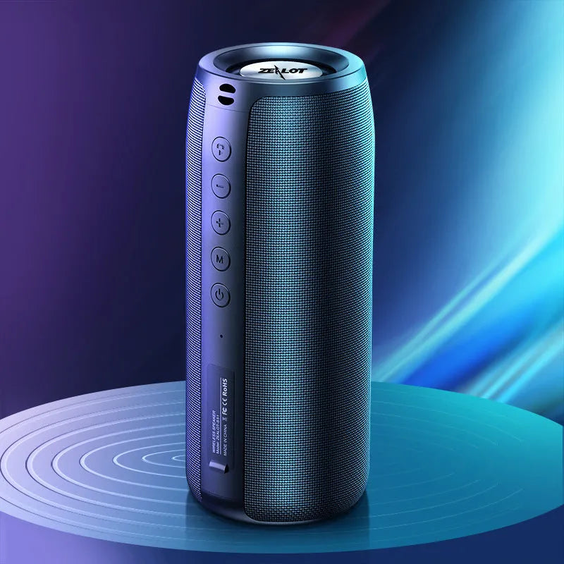 Outdoor portable Bluetooth subwoofer speaker with dustproof anti-drop design, NFC function, dual 52mm drivers, in black colour
