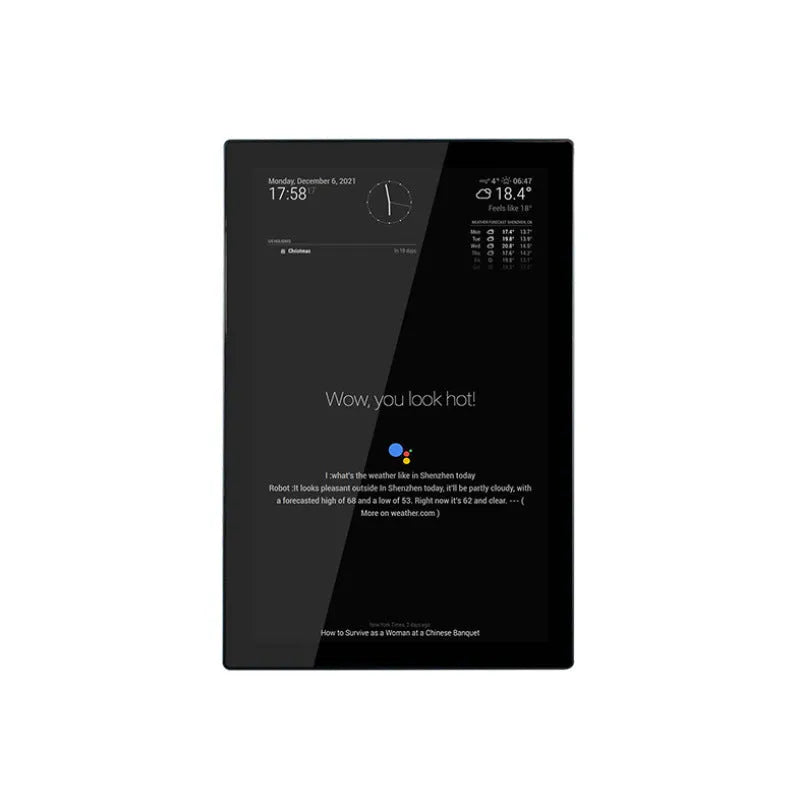 13.3-inch integrated computer voice assistant touch display unit with ABS casing.
