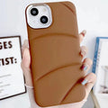 Liquid oil injection silicone frosted phone case for iPhone in black with internal flannel lining
