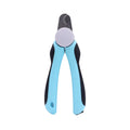 Blue heavy duty dog nail clippers with safety guard for large breed thick nails on a white background.