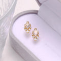 Geometric sweet white crystal earrings made from 925 sterling silver