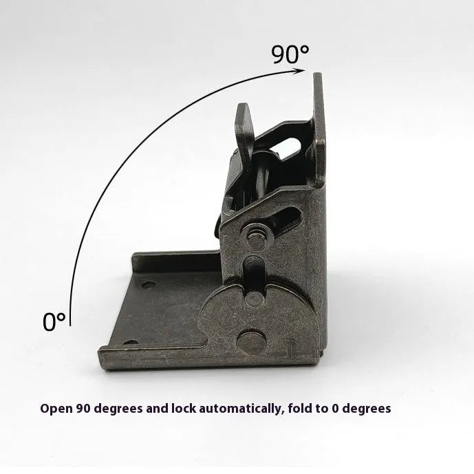 Furniture foot corner folding hinge in nickel silver finish for cabinet doors