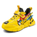 Children's running shoes with artificial leather surface and Velcro fastening in cartoon pattern design