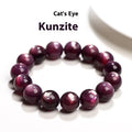 Purple lepidolite crystal bracelet with round polished beads in natural style