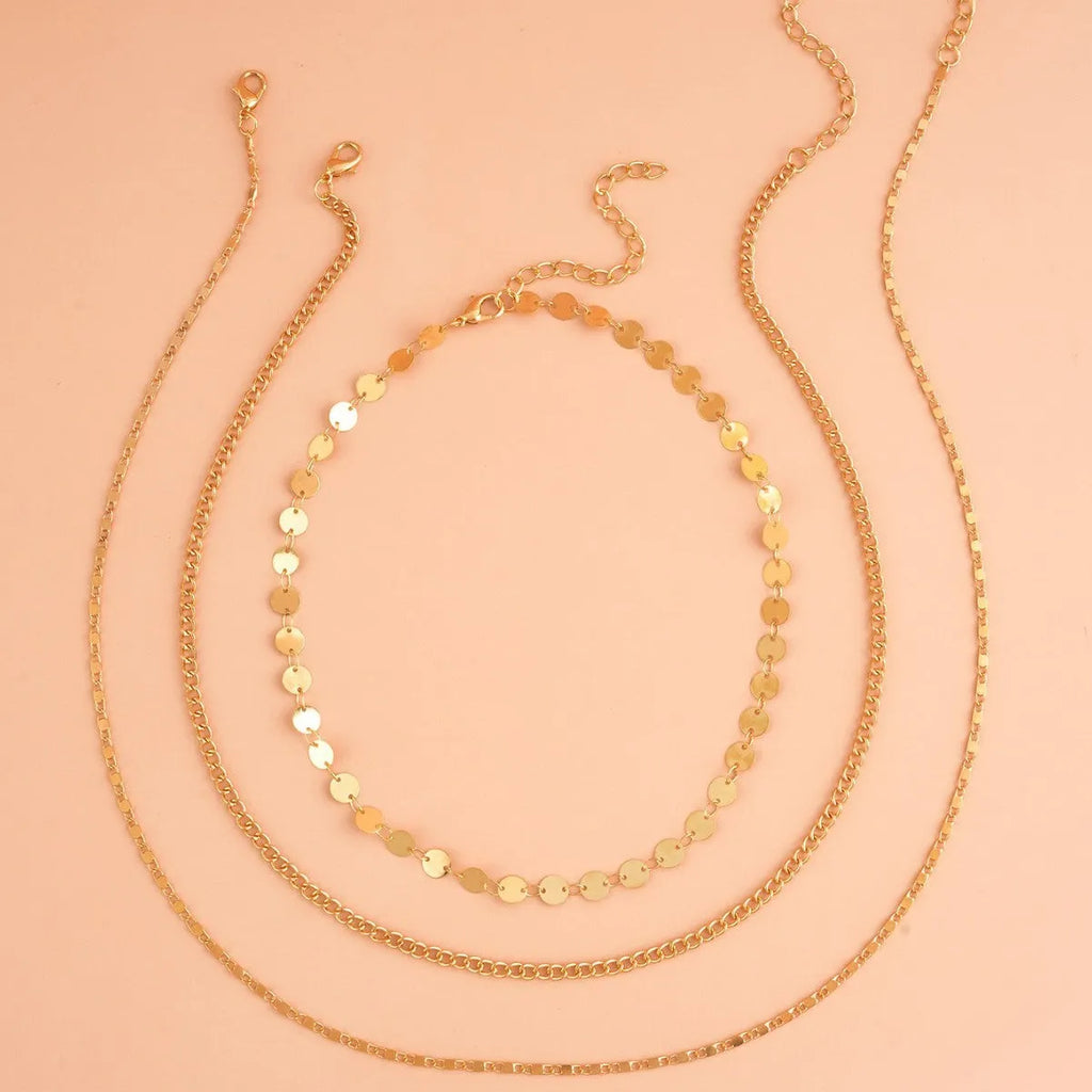 Ferrero Double Hole Wafer Necklace Set electroplated iron U-shaped chic style 0512 colour