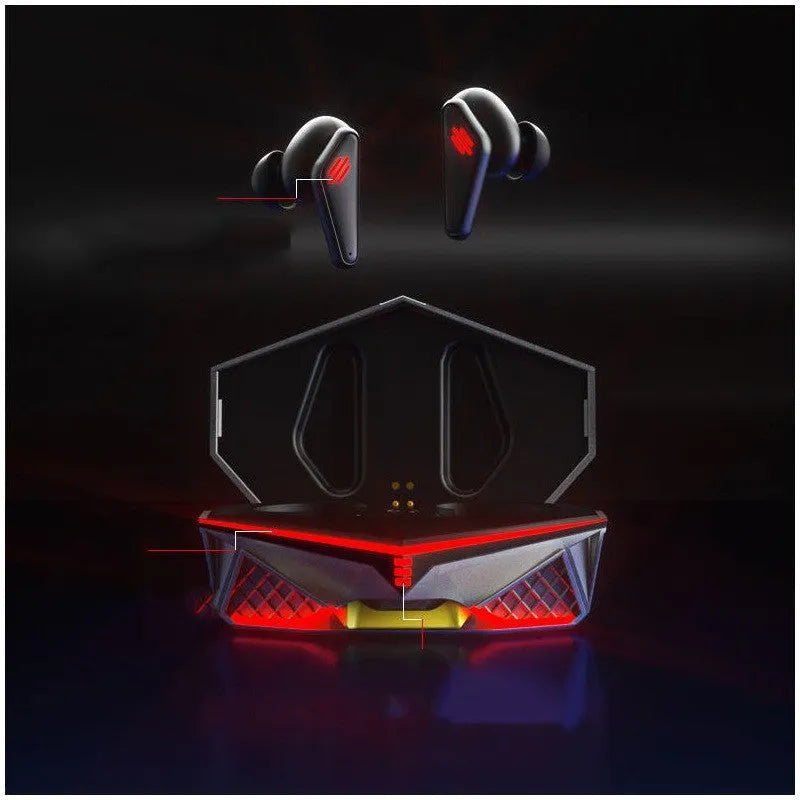 K98 Black TWS50 Bluetooth gaming earplugs with charging bay