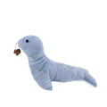Blue sea lion plush cat toy with bell sound catnip scent and gall fruit texture for teeth grinding