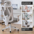 Ergonomic mesh gaming chair with black frame, breathable back, and adjustable armrests for home office