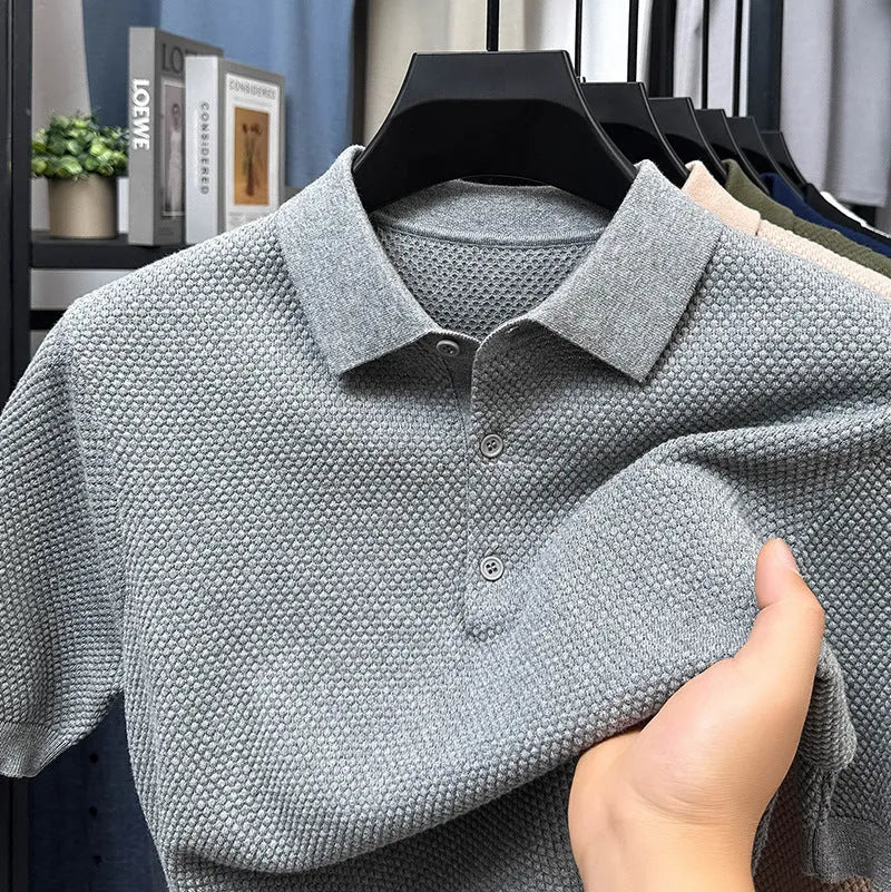 Loose fitting short sleeve cotton pullover sweater in various colours