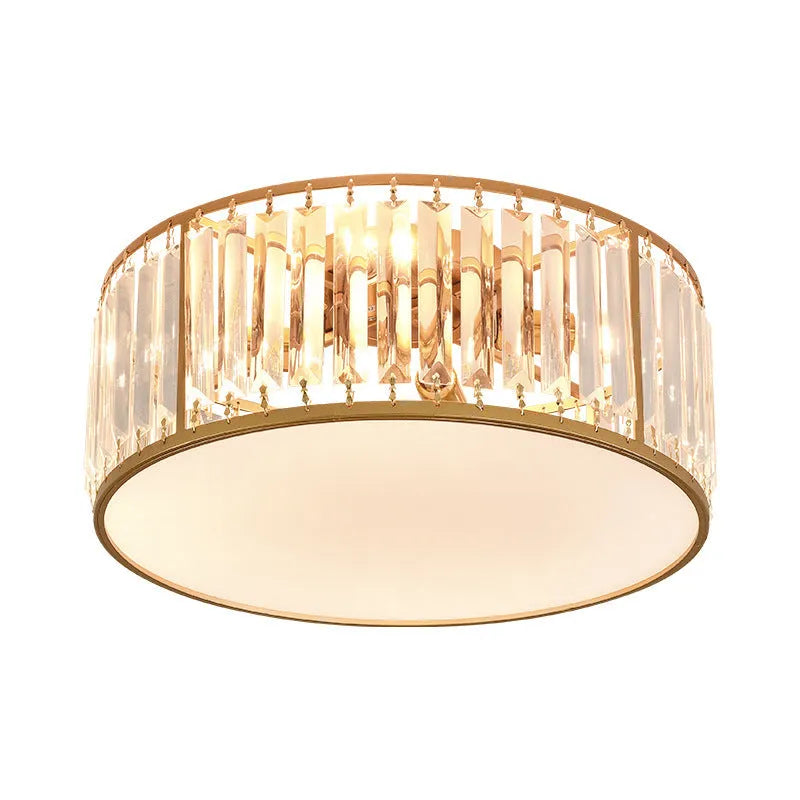 Modern crystal ceiling lamp, 220V, available in gold or black round, square, and flower shapes.