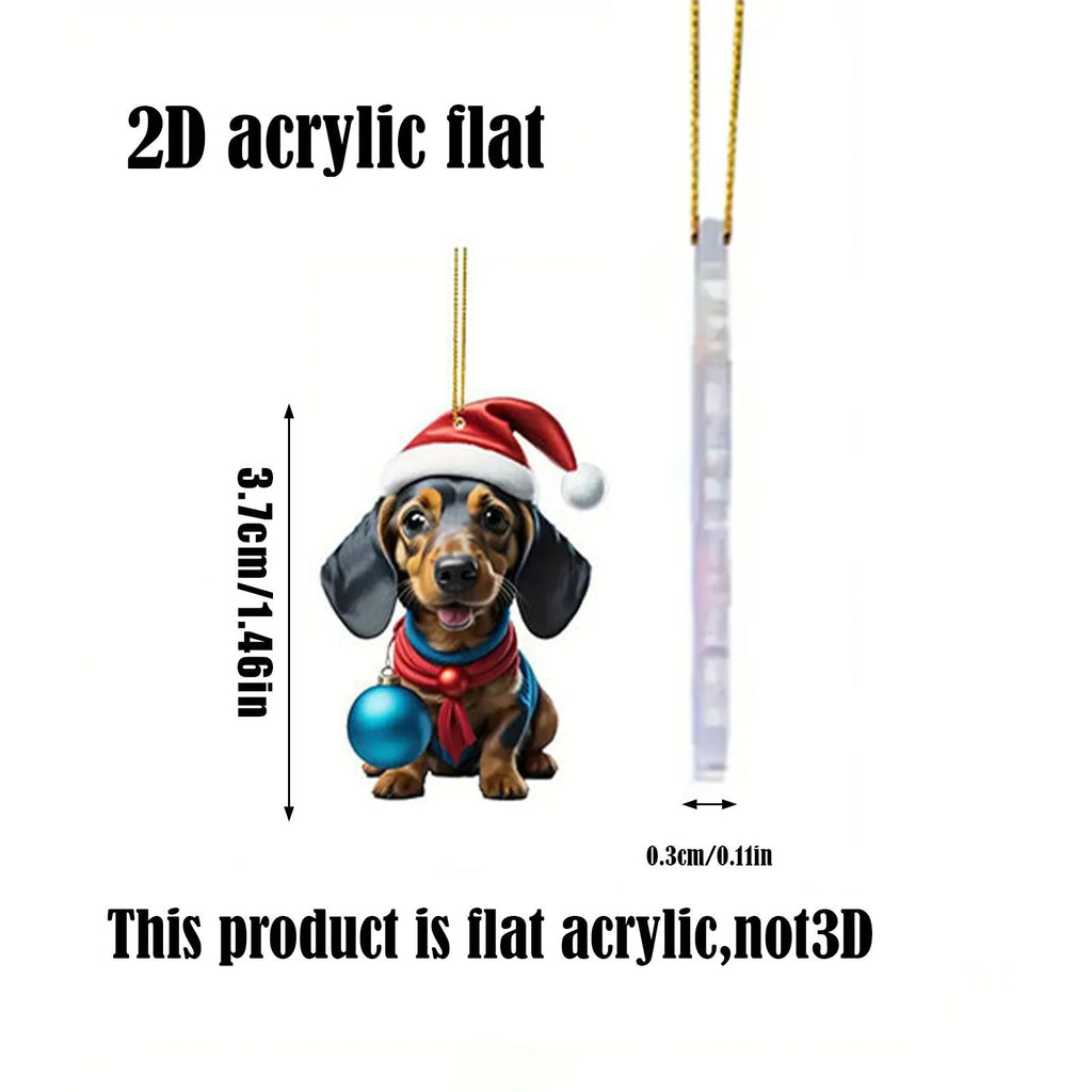 Acrylic Christmas countdown pet pendant decoration in one of 13 colour styles, supplied as a single hanging ornament