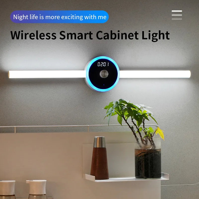 Smart cabinet light with clock timer sensor light removable LED wardrobe light human body sensor