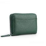 Genuine leather zip coin purse in a choice of solid colours on a plain background.