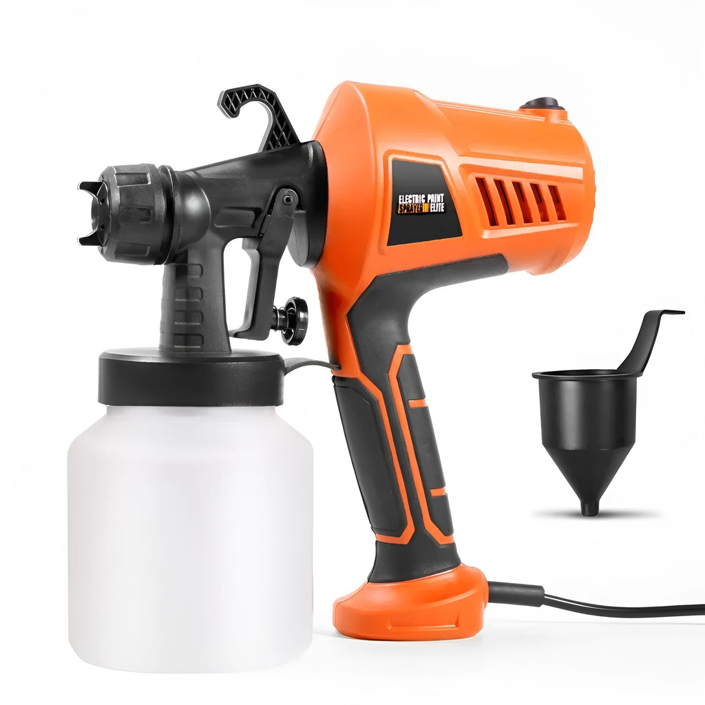 Orange plastic electric spray gun with 500W motor and 2.5mm nozzle for disinfectant or paint