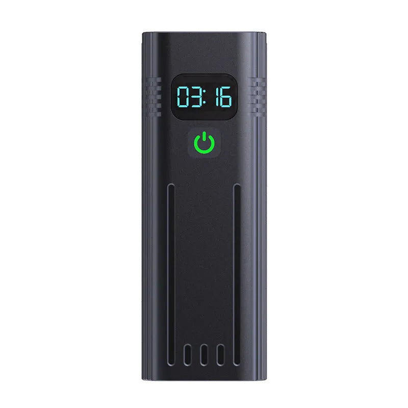 Black KX12DF digital display bicycle headlight with USB port and rotating mount.