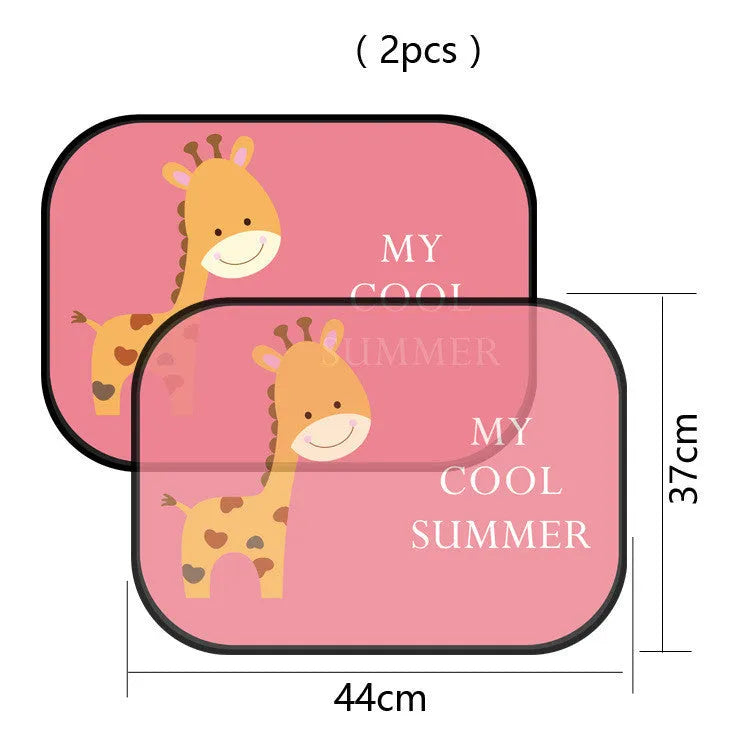 Electrostatic adsorption car side window sunshade with animal design on nylon mesh