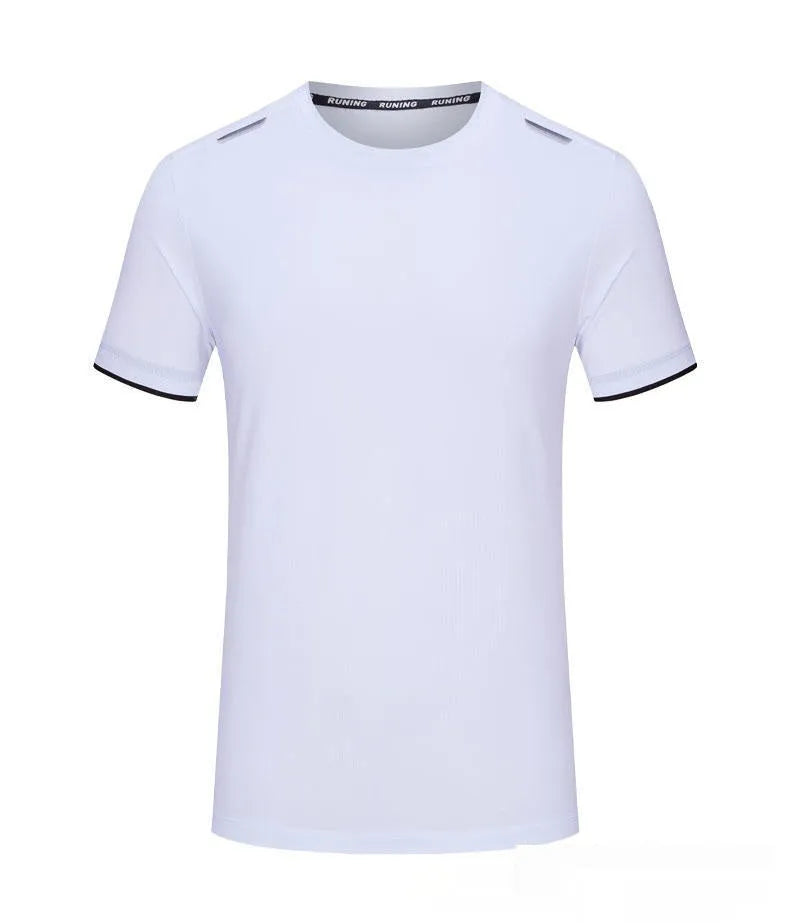 Ice silk quick-drying loose fit work t-shirt in a solid colour on a hanger.