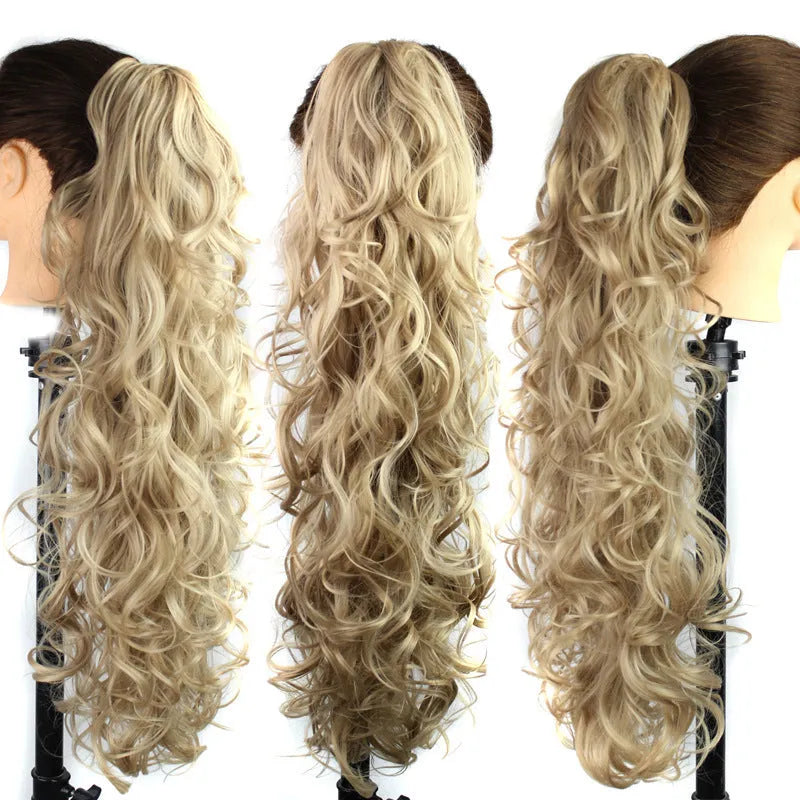 65cm chemical fibre wavy long curly clip-in ponytail wig for women in colour Style12
