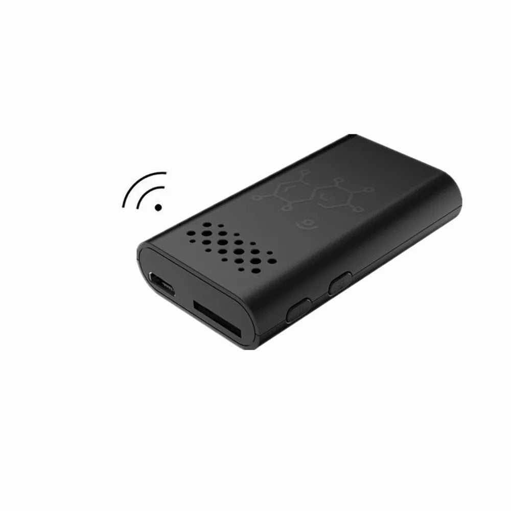 Black smart security camera with WiFi connectivity for 1080p HD indoor monitoring