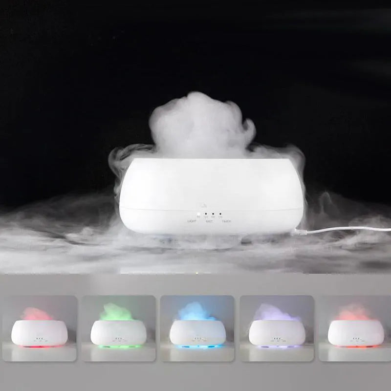 HOMEFISH white 500ml ultrasonic aroma diffuser with colourful LED light and IR remote control