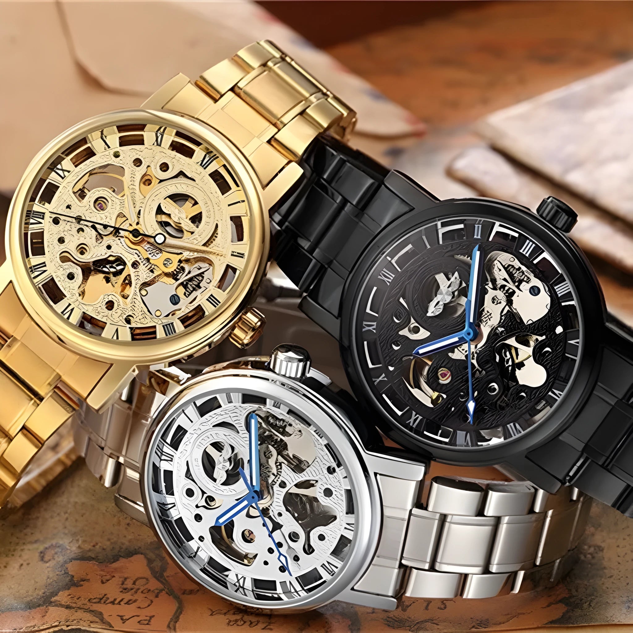 Automatic watch winder for men with alloy steel strip, 4.1cm face diameter, and five styles available