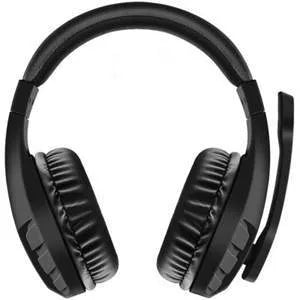 E-sports gaming headset in pure black with over-ear design, 50mm drivers, and attached microphone on 1.6m cable