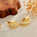 Gold threaded water drop earrings for women with lightweight drop shape and hypoallergenic metal