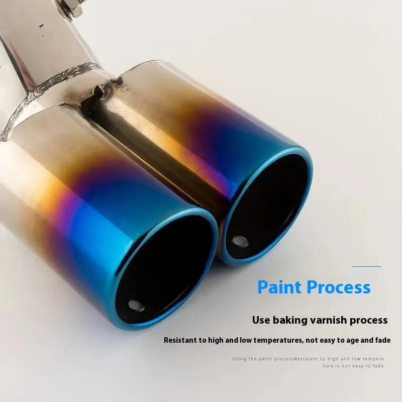 Stainless steel car exhaust pipe muffler tail hood decoration in Double Baked Blue finish