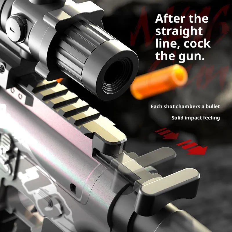 Manual bolt throwing shell soft bullet gun M416 sand colour plastic toy with accessories