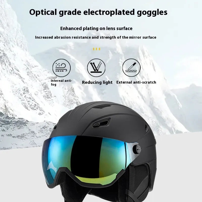 Unisex moulded skiing helmet cover in solid colour with PC shell and EPS liner, seven colour options, sizes S to XL