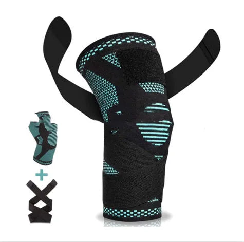 Sports elbow guard with nylon jacquard fabric, black, for tennis and fitness use, one pack
