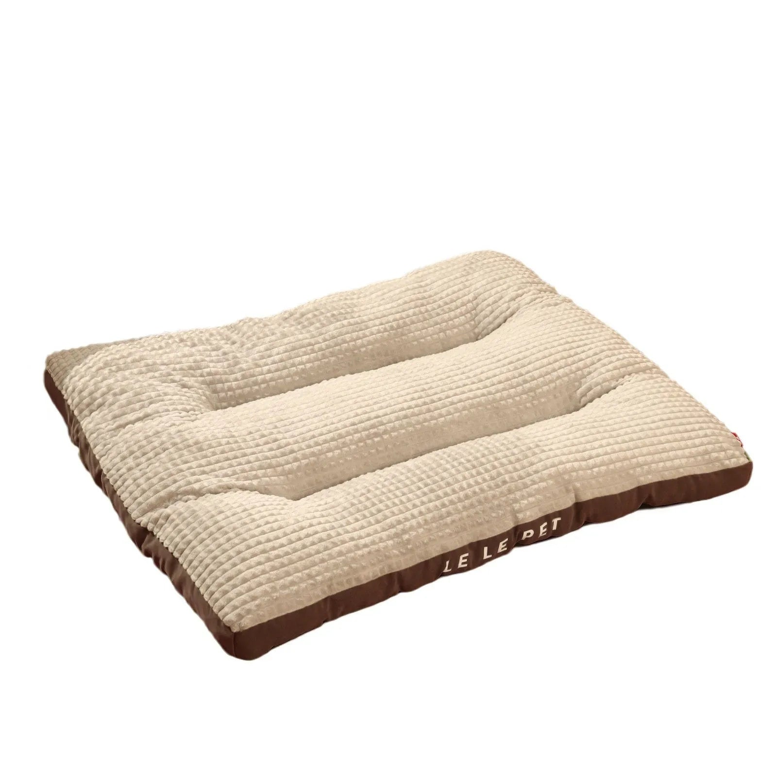 Coffee coloured fleece dog bed with detachable blanket for large dogs