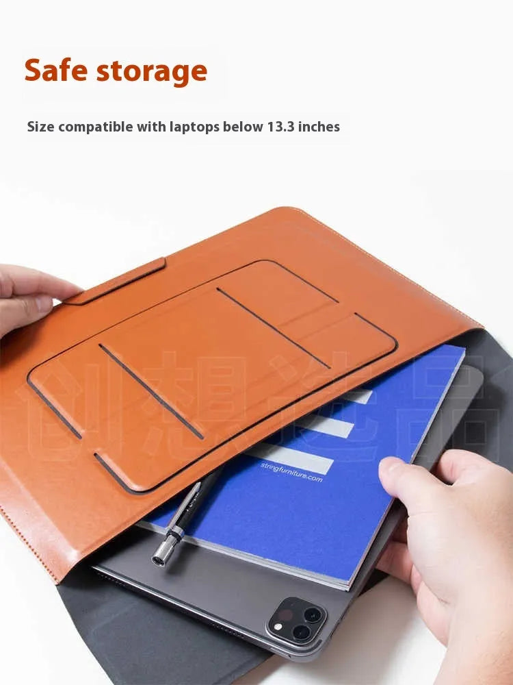13.3-inch laptop bracket bag with integrated dual-angle design in black and brown business styles