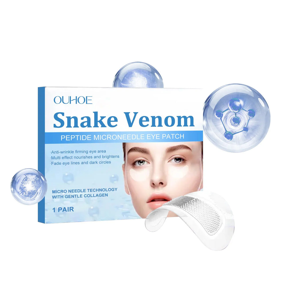 Single pair of elastic microneedle eye care patches for wrinkle fading treatment.