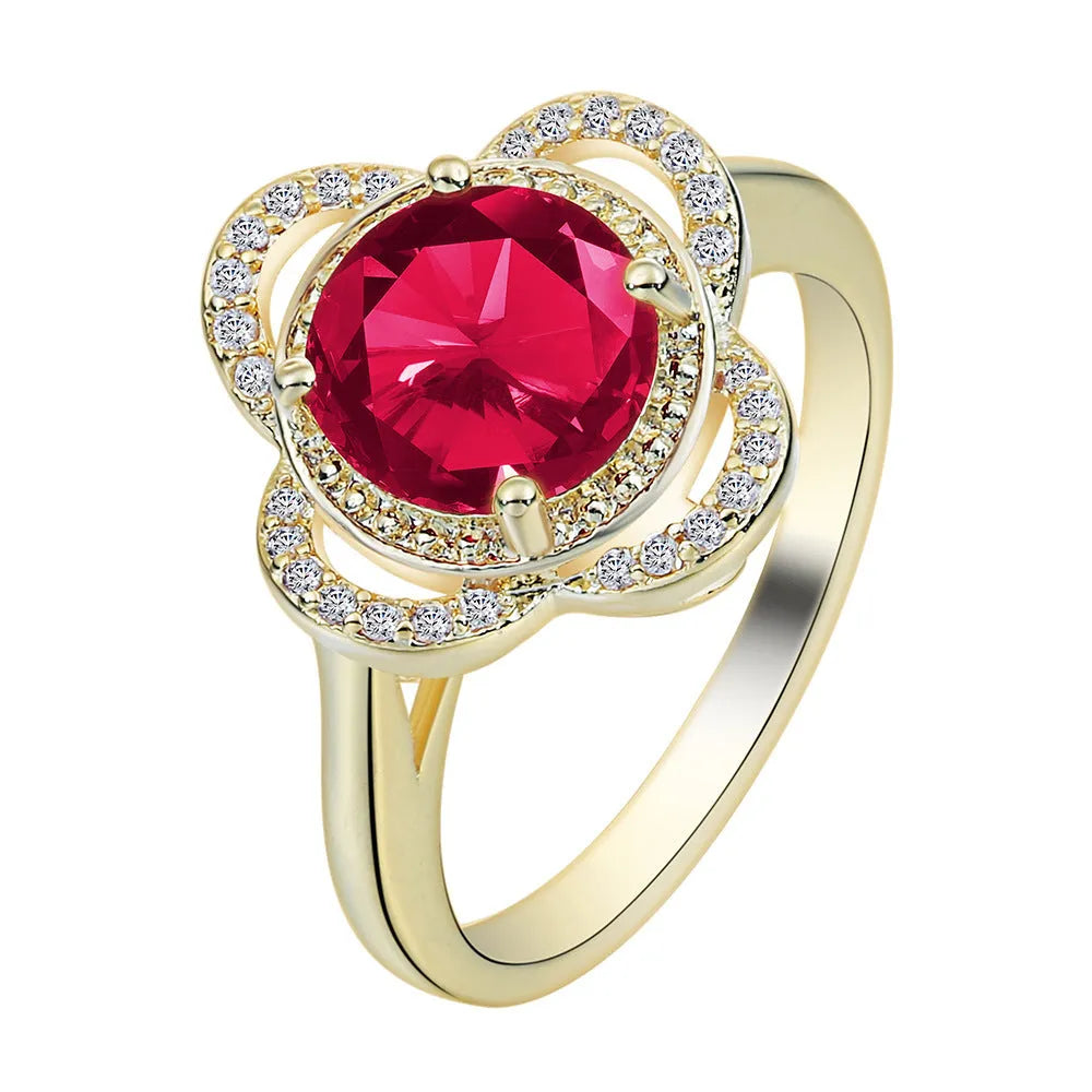 Fruit-shaped zircon ring with an electroplated copper band in sizes 7, 8, and 9.