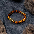Unisex bodhi seed bracelet in ethnic geometric design, showing Classic and Mini size options.