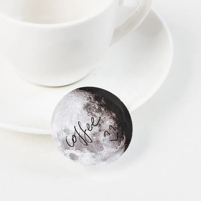 Black moon phase and planet sticker set with 45 pieces for hand account decoration