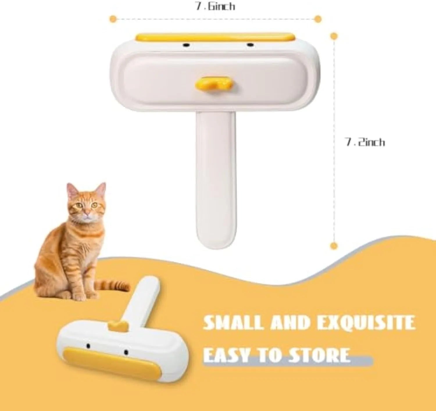 White portable pet hair remover with yellow duck cartoon design for removing fur from furniture and car seats