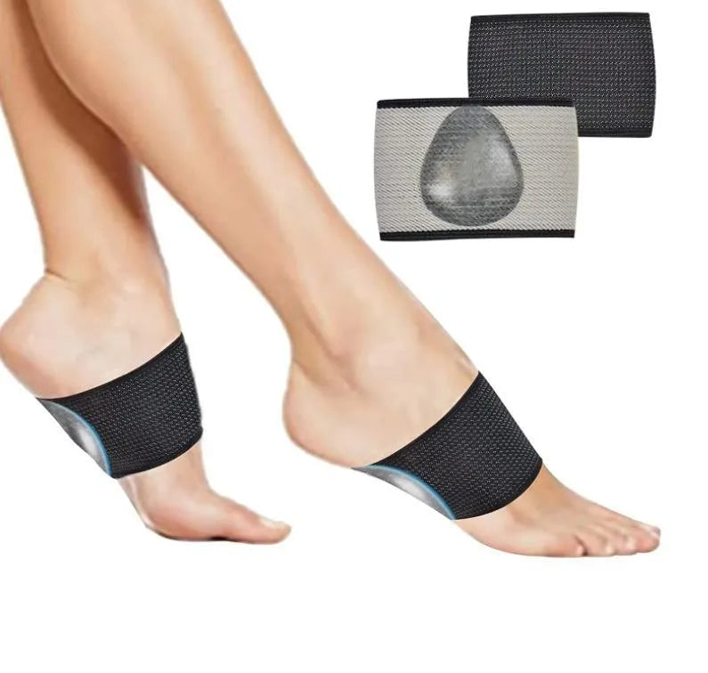 Elastic flat foot support bandage with heart-shaped PU design for arch support