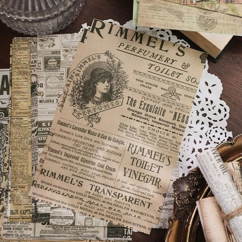 Retro-style decorative paper letters for notebook and diary decoration in six vintage colours